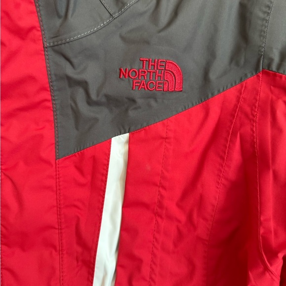 The North Face Kids Red and Gray Raincoat - Picture 2 of 4